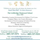 Entreprises 2 image LETHBRIDGE MONTESSORI SCHOOL Day Centres dans Lethbridge AB